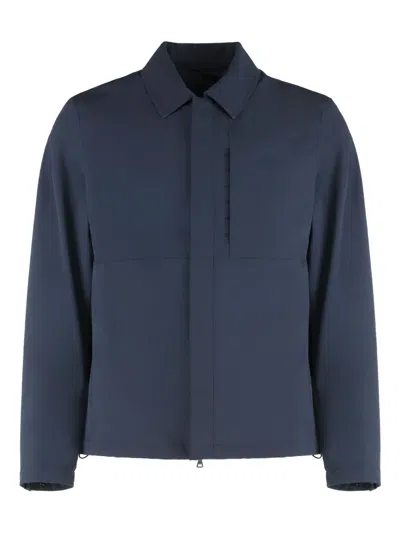Paul & Shark Hidden Zipper Techno Fabric Jacket In Blue