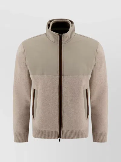 Paul & Shark High Collar Hybrid Jacket Side Pockets In Gray