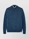 Paul & Shark High Collar Textured Knit Sweater In Blue