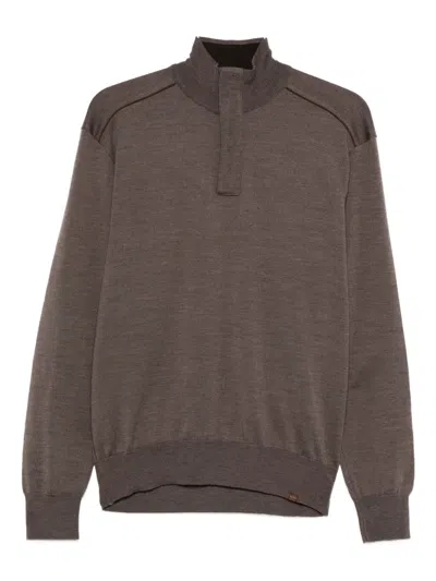 Paul & Shark High-neck Half-zip Sweater In Gray