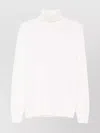 Paul & Shark High Neck Ribbed Sweater In White