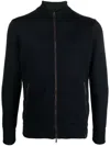Paul & Shark High-neck Virgin Wool Cardigan In Blue