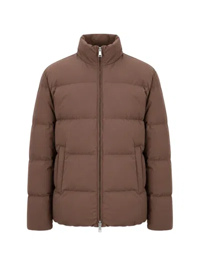 Paul & Shark High-neck Padded Jacket In Brown