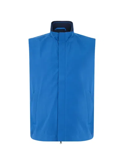 Paul & Shark High-neck Sleeveless Waistcoat In Blue