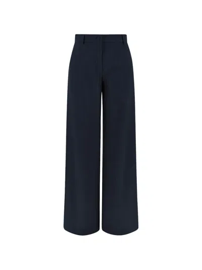 Paul & Shark High-waisted Palazzo Pants In Blue