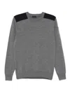 Paul & Shark Wool Crewneck Sweater Contrast Panels In Gray