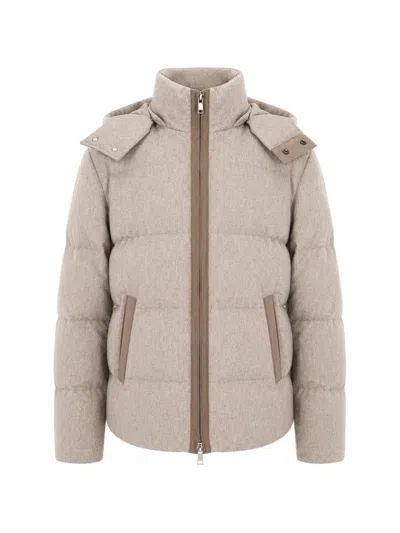 Paul & Shark Hooded Cashmere Jacket In Neutral