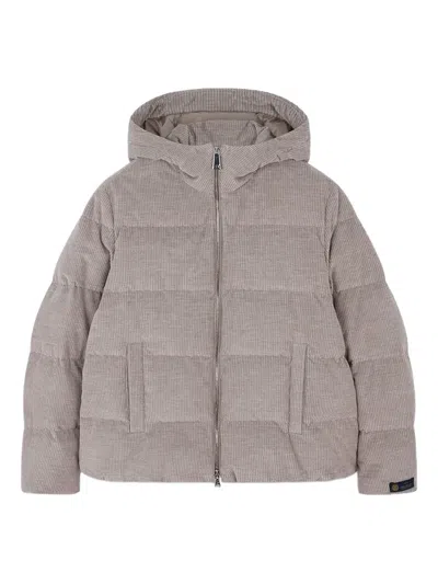 PAUL & SHARK HOODED CORDUROY PUFFER JACKET