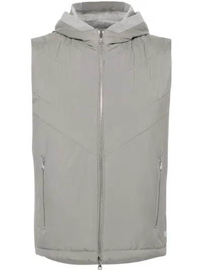 Paul & Shark Hooded Padded Gilet In Green