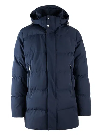 Paul & Shark Hooded Padded Jacket In Blue