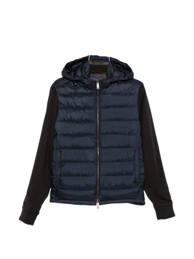 Paul & Shark Hooded Padded Jacket In Blue