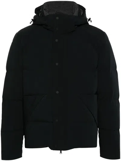 Paul & Shark Hooded Puffer Jacket In Black