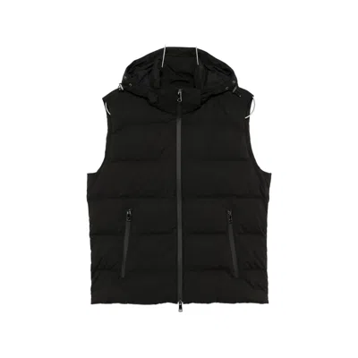 Paul & Shark Hooded Quilted Gilet In Black