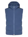 Paul & Shark Hooded Quilted Gilet In Blue