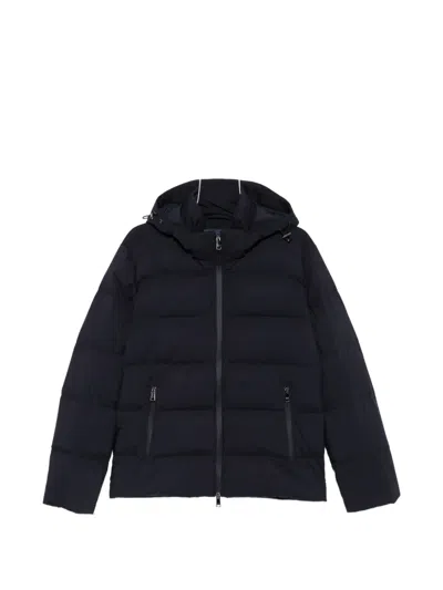 Paul & Shark Short Down Jacket Hooded Design In Black