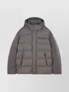 Paul & Shark Wool And Silk Puffer Jacket With Contrast Inserts In Purple
