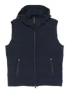 Paul & Shark Hooded Quilted Vest In Blue