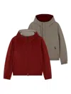 Paul & Shark Hooded Reversible Jacket In Red