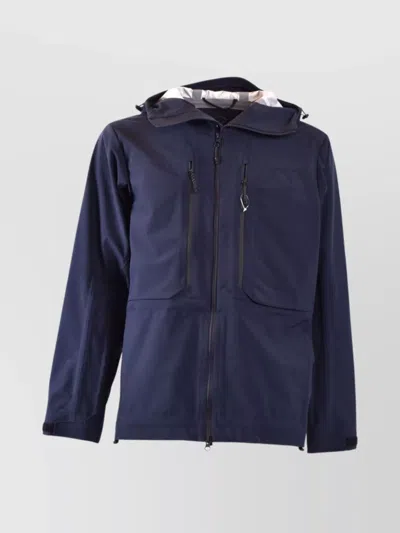 Paul & Shark Hooded Water-resistant Breathable Fabric Jackets In Blue