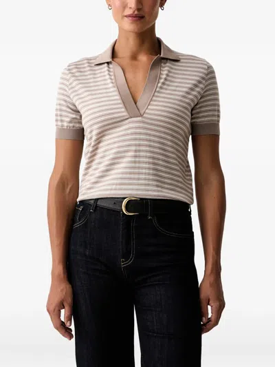Paul & Shark Horizontal-stripe Polo T-shirt In Multi