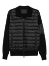 Paul & Shark Quilted Wool-panel Jacket In Black