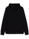 Paul & Shark Zipper Hoodie Ribbed Cuffs Hem In Black