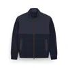 Paul & Shark Hybrid Jacket In Wool And Cashmere With Suede And Typhoon® Re-4x4 Stretch Details In Blue