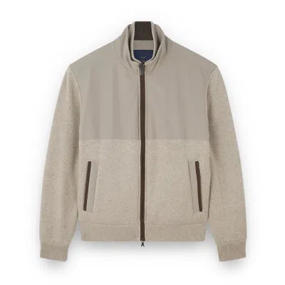 Paul & Shark Hybrid Jacket In Wool And Cashmere With Suede And Typhoon® Re-4x4 Stretch Details In Brown