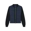 Paul & Shark Hybrid Zip-up Cardigan In Cotton Cashmere And Typhoon® Platinum