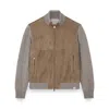 Paul & Shark Suede Wool-paneled Bomber Jacket In Brown