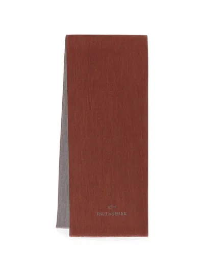 Paul & Shark Jacquard-knit Scarf In Brown