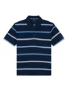 Paul & Shark Polo In Cotton Jaspé Piqué With Striped Pattern In Blue