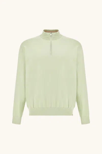 Paul & Shark Half-zip Sweater In Green