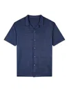 Paul & Shark Jersey Linen Shirt In Blue