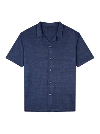 Paul & Shark Jersey Linen Shirt In Blue