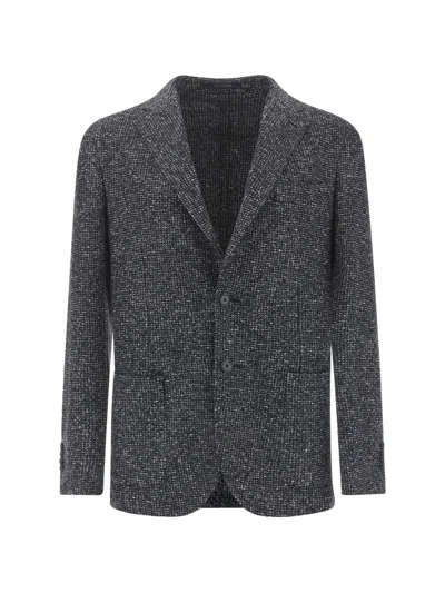 Paul & Shark Jersey-knit Single-breasted Blazer In Gray