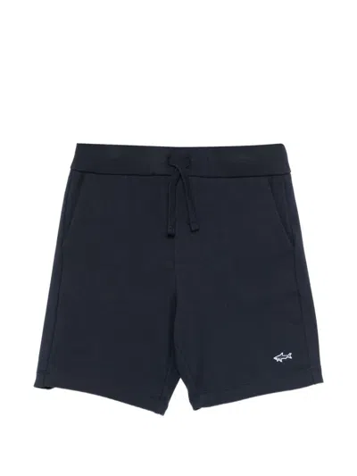 Paul & Shark Junior Kids' Drawstring Embroidered Shorts In Blue