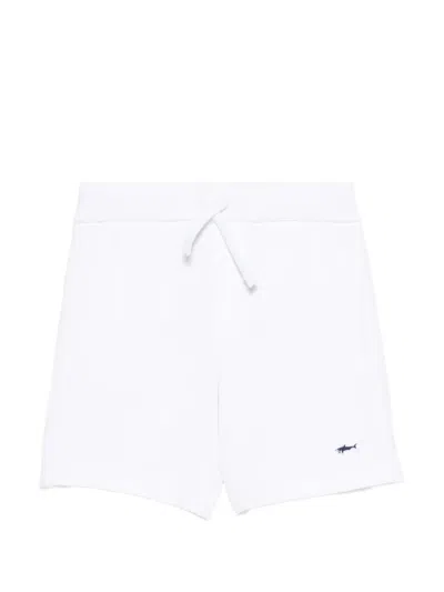 Paul & Shark Junior Kids' Drawstring Embroidery Shorts In White