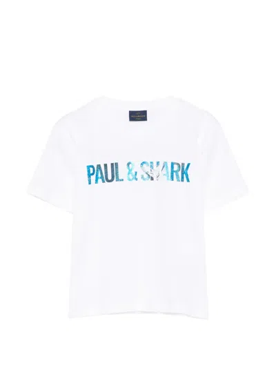 Paul & Shark Junior Kids' Logo T-shirt In White