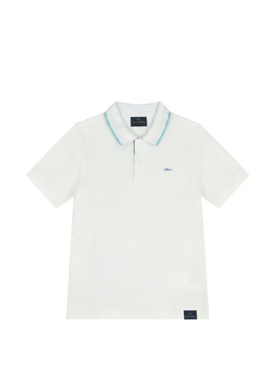 Paul & Shark Junior Kids' Logo-embroidered Polo Shirt In White