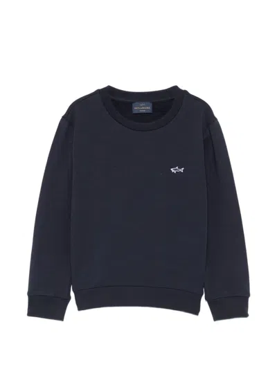 Paul & Shark Junior Kids' Logo-embroidered Sweat In Blue