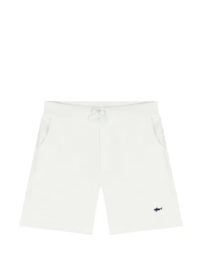Paul & Shark Junior Kids' Logo-patch Drawstring Shorts In White