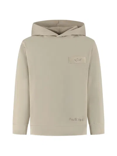 Paul & Shark Junior Kids' Logo-patch Hoodie In Neutral
