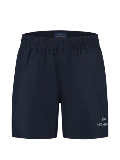 Paul & Shark Junior Kids' Logo-print Swim Shorts In Blue