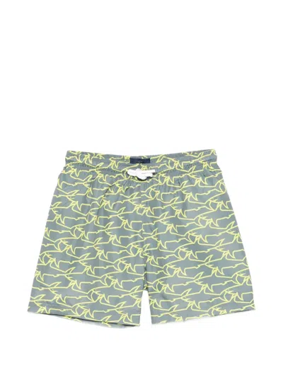 Paul & Shark Junior Kids' Shark Pattern Swim Shorts In Green