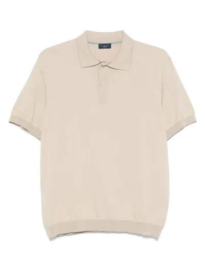 Paul & Shark Knitted Polo In Neutral