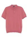 Paul & Shark Short Sleeve Polo With Ribbed Cuffs In Pink