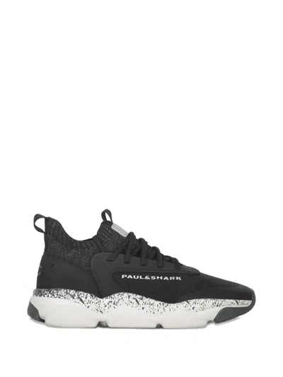 Paul & Shark Lace-up Sneakers In Black