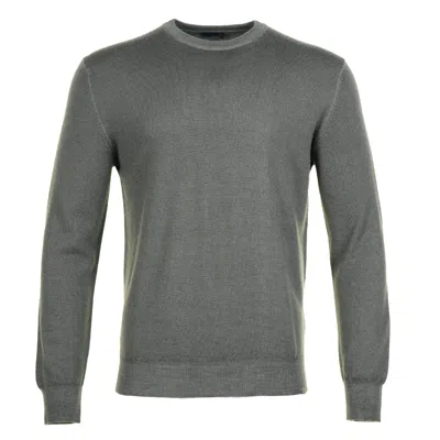 Paul & Shark Lambswool Knitted Sweatshirt Khaki Green In Gray