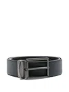 Paul & Shark Leather Buckle Belt In Blue
